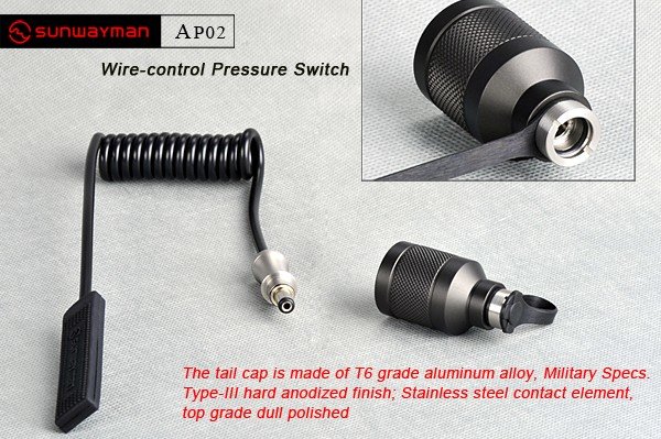 Sunwayman AP02 Wire-control Pressure Switch for T40CS, T20CS, M20C and V20C Flashlights