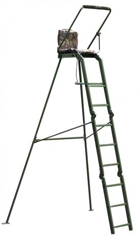Opvouwbare aluminium aanzit ladder + Achter poten voor vrijstaand (31135 +31746)