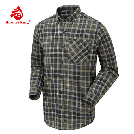 SHOOTERKING Chemise Elk Vert à carreaux Hommes