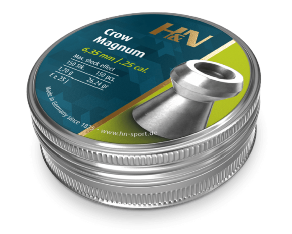 H&N Crow Magnum 6.35 mm / .25 Cal. Luchtbuks Kogeltjes 150 st.