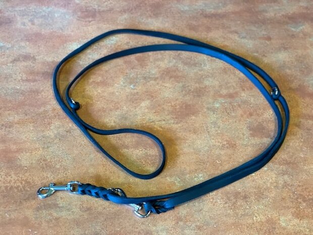 Leather Dog Leash 3-Piece Black