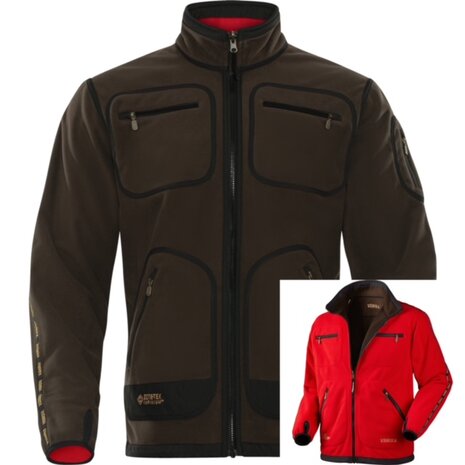 Härkila Kamko fleece jacket - Brown/Red 