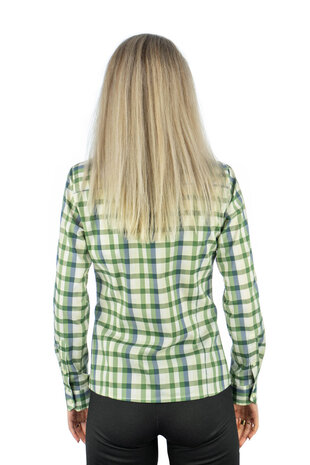 Tom Collins Dames blouse met 1/1 arm Haifisch kraag, oprolbare mouwen