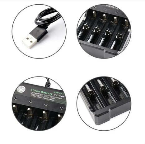 Batterieladegerät 4-Slots Smart Charger BMAX