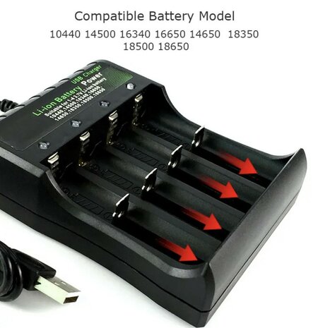 Batterieladegerät 4-Slots Smart Charger BMAX