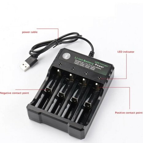 Batterieladegerät 4-Slots Smart Charger BMAX