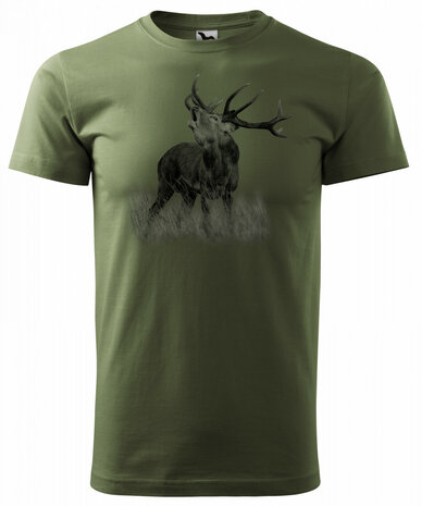 Hirsch T-Shirt Grun - Logo 3