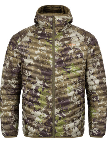 Blaser Challenger Airflake down jacket for men in Huntec camo