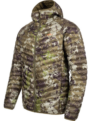 Blaser Challenger Airflake down jacket for men in Huntec camo