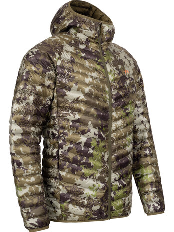 Blaser Challenger Airflake down jacket for men in Huntec camo