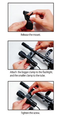 Befestigungsklemme für Ihre Taschenlampe zur Befestigung an Ihrem Fernglas. 15–20 mm Schlaufe