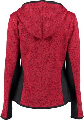 OS-Trachten Dames gebreid fleece jas met capuchon rood