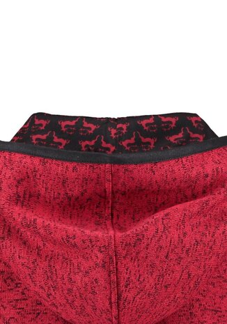 OS-Trachten Vestes polaires tricotées femme à capuche rouge ​