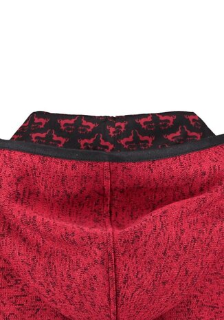 OS-Trachten Dames gebreid fleece jas met capuchon rood