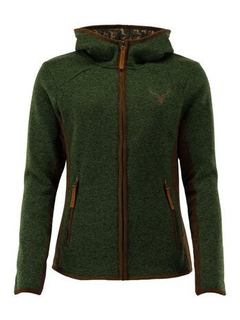 OS-Trachten Damen Strickfleecejacken mit Kapuze grün