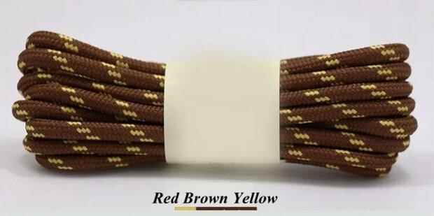 Veters 160 cm - Red Brown Yellow / Black Fluorescent Green / Coffee Yellow