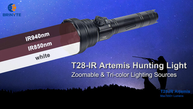BRINYTE T28 Artemis IR Lamp (Wit, Infrarood 850 & Infrarood 940)