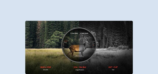 Hikmicro Alpex 4K A50E Lunette de visée numérique à vision Jour/Nocturne