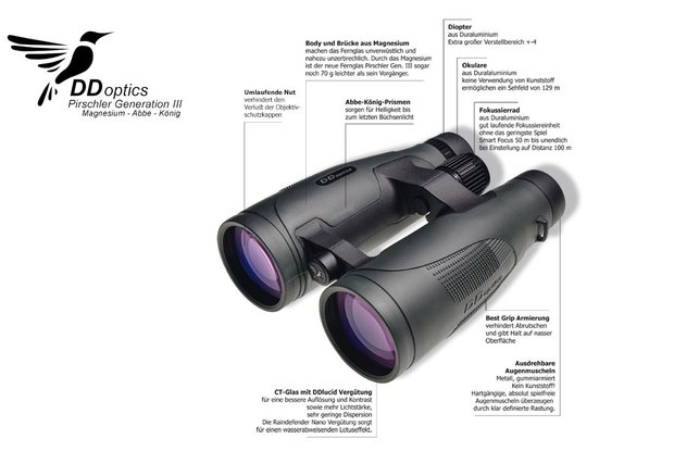 DDoptics Pirschler Binocular 8x56 Gen. 3 with 30 year manufacturer's warranty Green ​