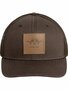 Blaser Leder Badge kappe Dunkelbraun