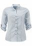 OS-Trachten Dames blouse met opstaande kraag in contrasterend blauw