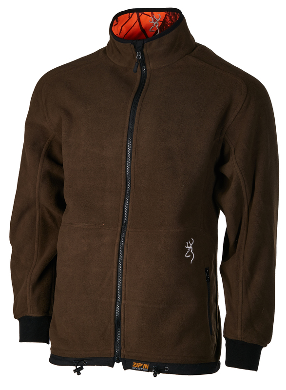 BROWNING POLAR POWERFLEECE REV ZIPPIN BLAZE ORANGE GREEN