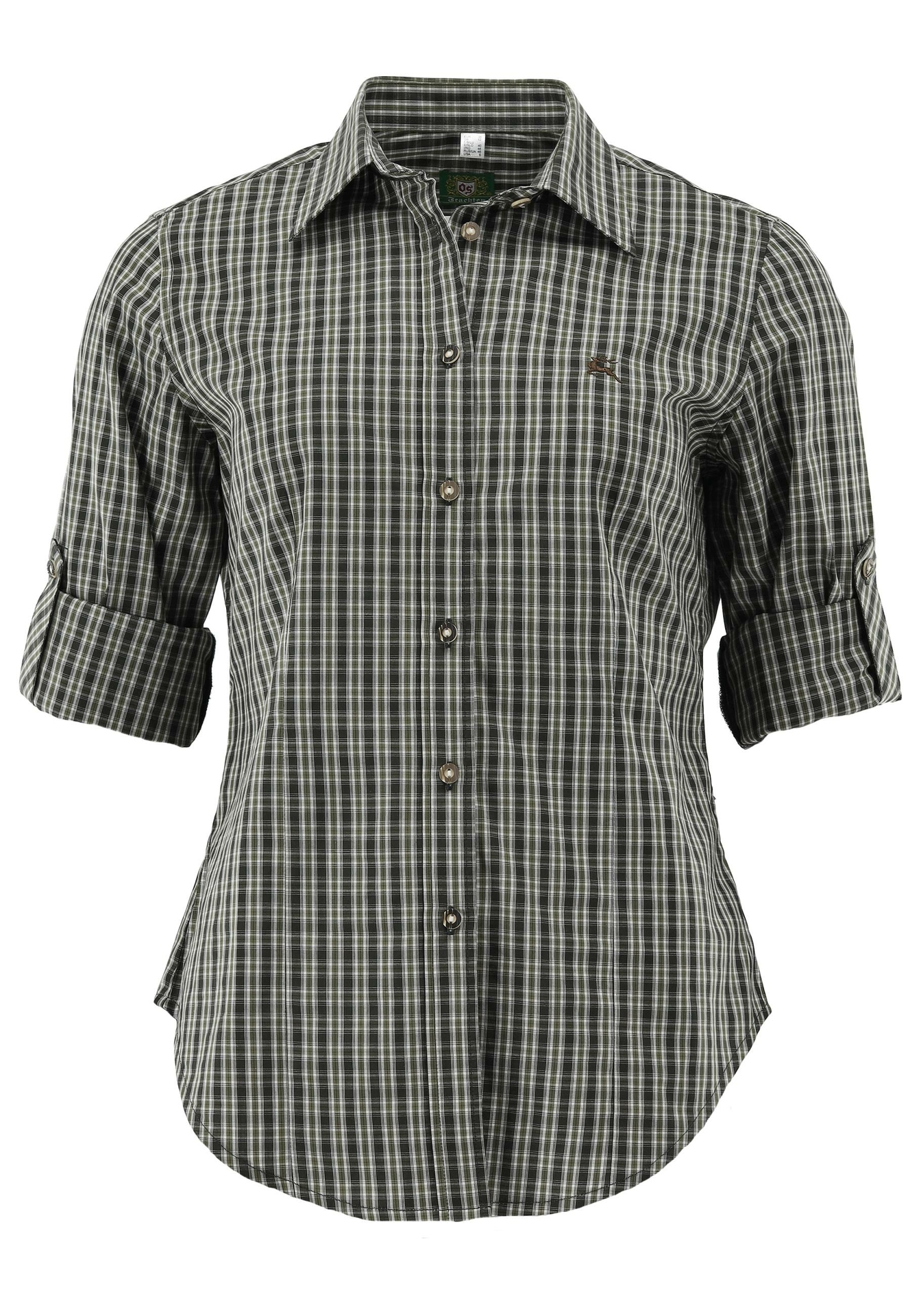 トップス W broadcloth trad check shirt OVY KAJA OS-Trachten Women's Checked Blouse – Tailored Fit, 100