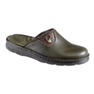Chaussons-en-cuir-avec-motif-vert-foncé