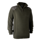 Deerhunter-Sheffield-Knit-Trui-met-zip-neck-Green-Melange