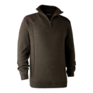 Deerhunter-Sheffield-Knit-with-zip-neck-Dark-Elm