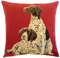 Gobelin Geweven Kussen 45x45 cm Duitse Staander Rood Gobelin Geweven Kussen 45x45 cm Duitse Staander Rood