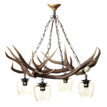 Lampe suspendue Triangle de cerf rouge 4 lampes Lampe suspendue Triangle de cerf rouge 4 lampes