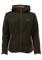 OS-Trachten Dames gebreid fleece jas met capuchon donkergroen OS-Trachten Dames gebreid fleece jas met capuchon donkergroen