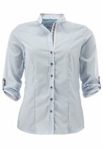 OS-Trachten Ladies blouse with stand-up collar in contrasting blue OS-Trachten Ladies blouse with stand-up collar in contrasting blue