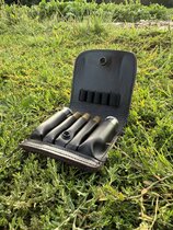 Leder kogelpatronen mapje, 2 Hagelpatronen, 3 Kogelpatronen, 5 Magnum .22 - Waidmann