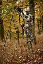 Opvouwbare aluminium vrij staande aanzit ladder met zitje Opvouwbare aluminium vrij staande aanzit ladder met zitje