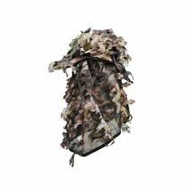 3D camo pet met gezichtsmasker en bladeren Bruin - Gezicht camouflage 3D camo pet met gezichtsmasker en bladeren Bruin - Gezicht camouflage
