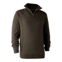 Deerhunter-Sheffield-Knit-Trui-met-zip-neck-Dark-Elm