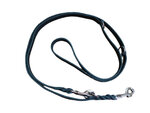 Leder-Honden-Lijn-3-Delig-Zwart