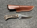 Waidmann-Hunting-Knife-Handmade-with-Stag-Antler-&amp;-Leather-Sheath